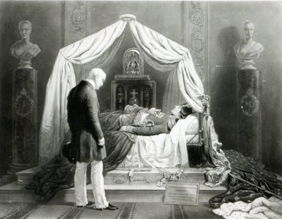 Il modello di cera del Duca di Wellington che osserva Napoleone, c.1840 da Unbekannt Unbekannt